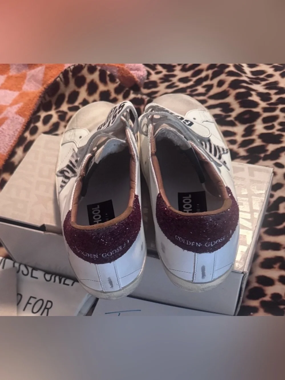 Golden Goose Super Women’s Old Skool White Glitter Women's Shoe Euro Size 40 NIB